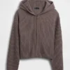 Felpa con cappuccio oversize in misto cotone CashSoft con punto Shaker e zip