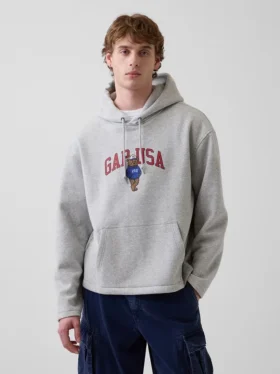 Felpa con cappuccio oversize in morbido tessuto vintage con logo Americana