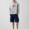 Felpa con cappuccio oversize in morbido tessuto vintage con logo Americana