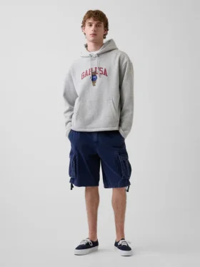 Felpa con cappuccio oversize in morbido tessuto vintage con logo Americana