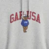 Felpa con cappuccio oversize in morbido tessuto vintage con logo Americana