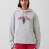 Felpa con cappuccio oversize in morbido tessuto vintage con logo Americana
