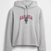 Felpa con cappuccio oversize in morbido tessuto vintage con logo Americana