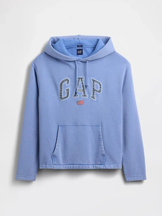Felpa con cappuccio oversize in morbido tessuto vintage con logo Americana
