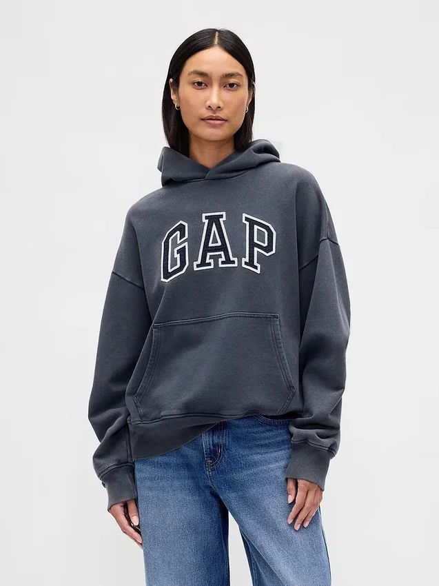 Felpa con cappuccio oversize per adulti con logo