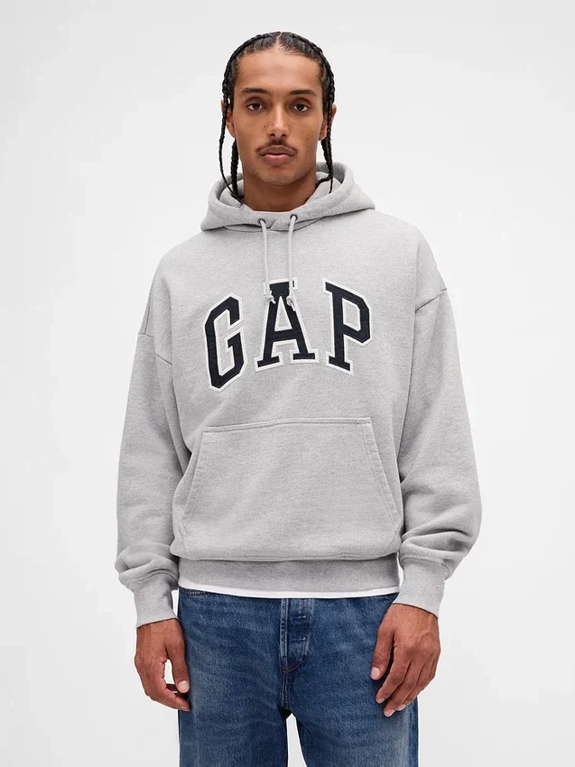 Felpa con cappuccio oversize per adulti in felpa francese extra pesante con logo