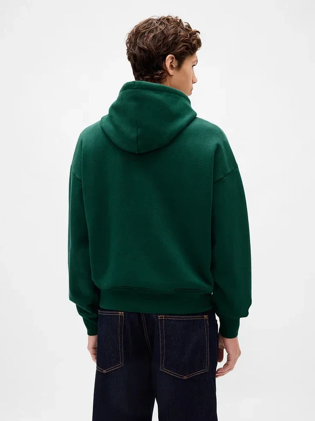 Felpa con cappuccio oversize per adulti in felpa francese extra pesante con logo