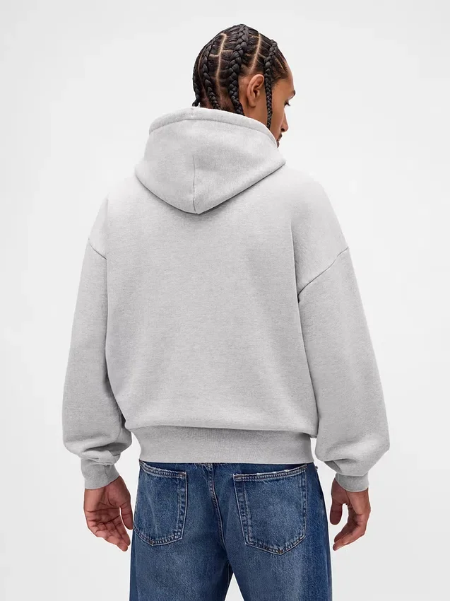 Felpa con cappuccio oversize per adulti in felpa francese extra pesante con logo