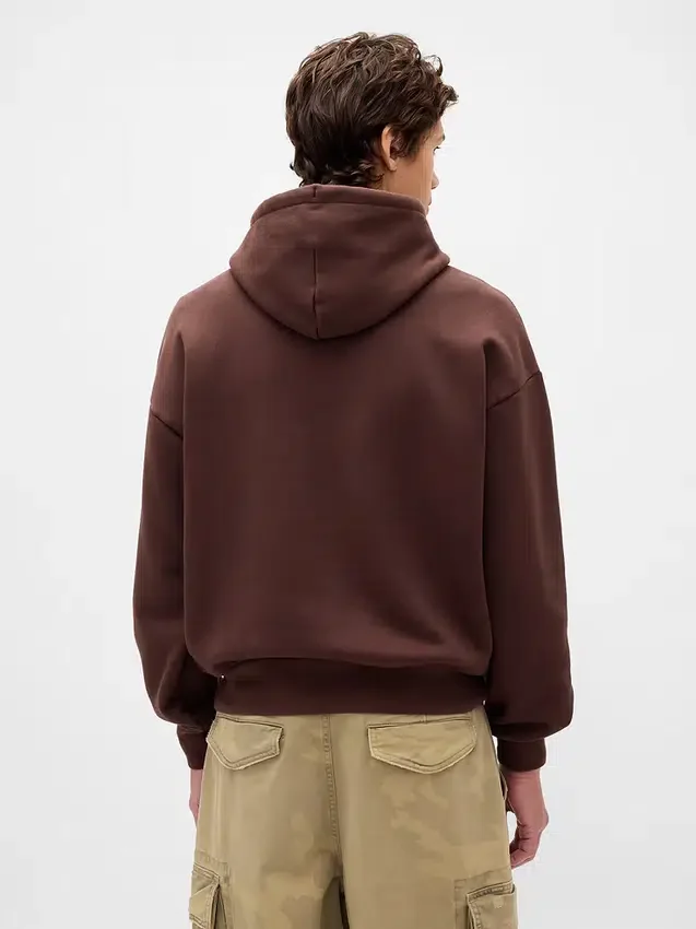 Felpa con cappuccio oversize per adulti in felpa francese extra pesante con logo