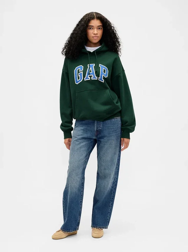 Felpa con cappuccio oversize per adulti in felpa francese extra pesante con logo