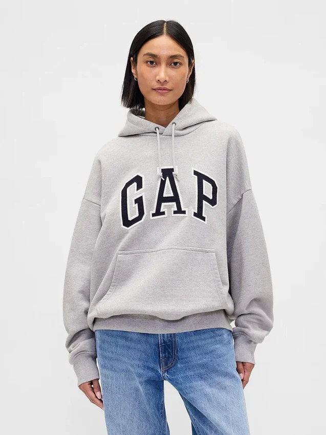 Felpa con cappuccio oversize per adulti in felpa francese extra pesante con logo