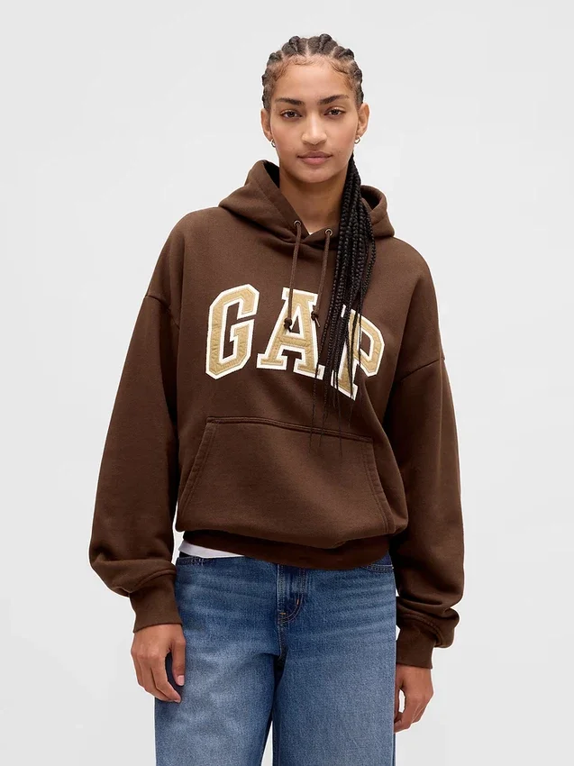 Felpa con cappuccio oversize per adulti in felpa francese extra pesante con logo