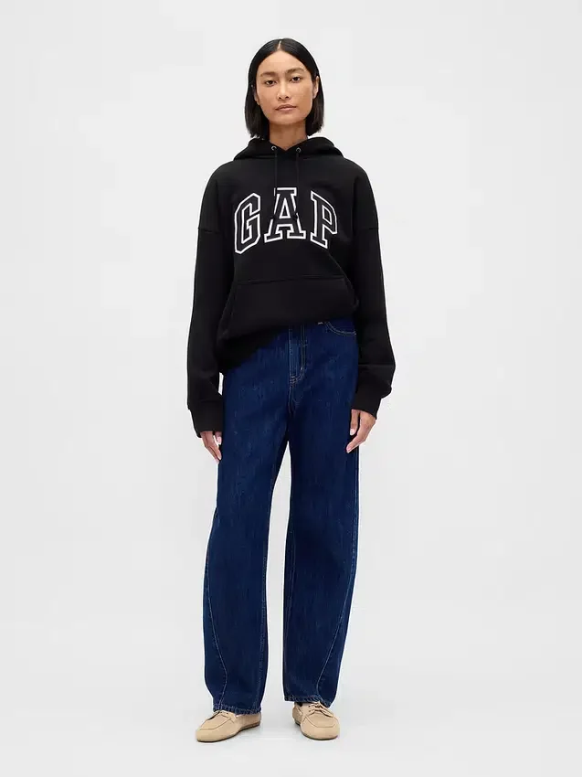 Felpa con cappuccio oversize per adulti in felpa francese extra pesante con logo
