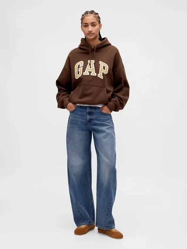 Felpa con cappuccio oversize per adulti in felpa francese extra pesante con logo