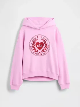 Felpa con cappuccio oversize per bambini Vintagesoft con logo a forma di cuore