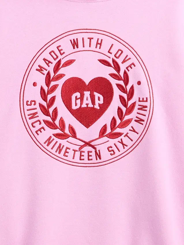 Felpa con cappuccio oversize per bambini Vintagesoft con logo a forma di cuore