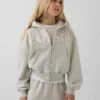 Felpa con cappuccio oversize per bambini Vintagesoft con logo e zip