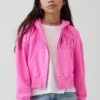 Felpa con cappuccio oversize per bambini Vintagesoft con logo e zip