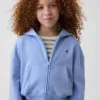 Felpa con cappuccio oversize per bambini Vintagesoft con logo e zip