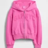 Felpa con cappuccio oversize per bambini Vintagesoft con logo e zip
