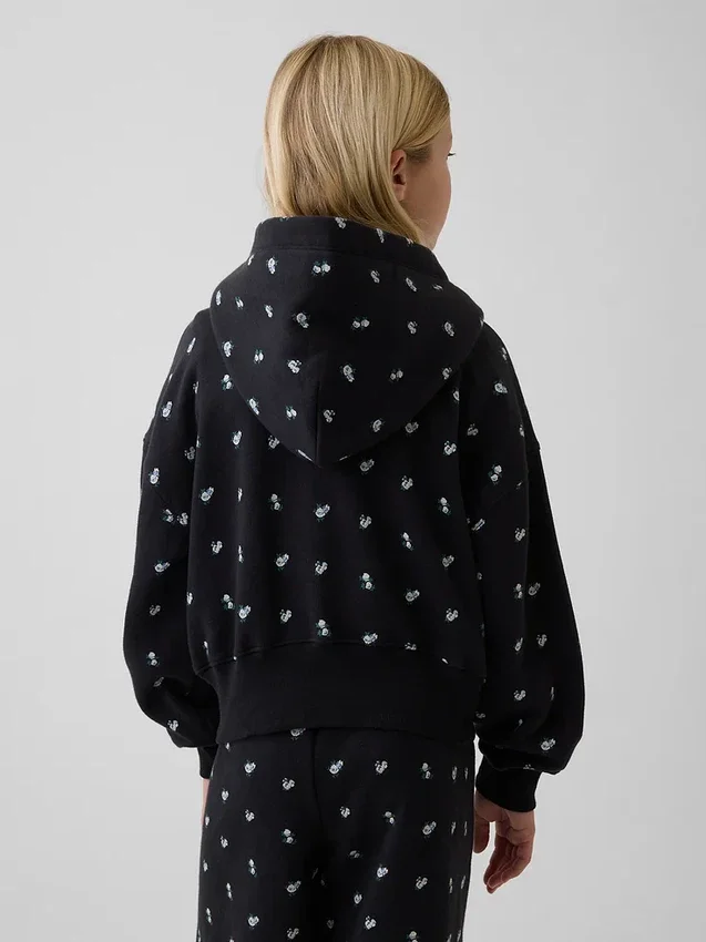 Felpa con cappuccio oversize per bambini Vintagesoft con logo e zip