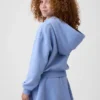 Felpa con cappuccio oversize per bambini Vintagesoft con logo e zip