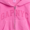 Felpa con cappuccio oversize per bambini Vintagesoft con logo e zip