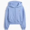 Felpa con cappuccio oversize per bambini Vintagesoft con logo e zip