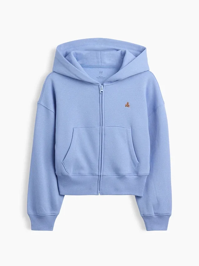 Felpa con cappuccio oversize per bambini Vintagesoft con logo e zip