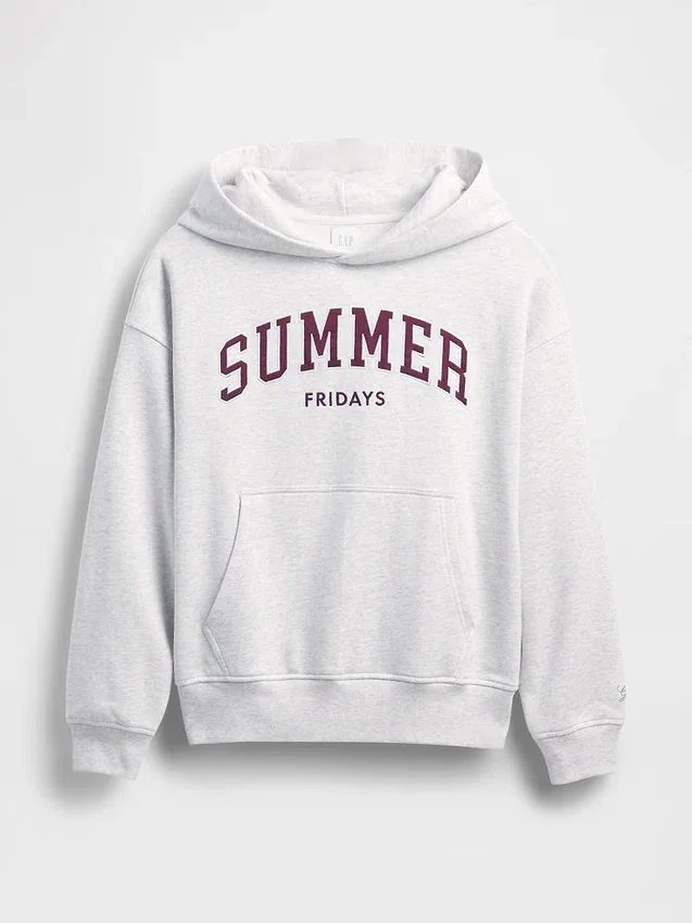 Felpa con cappuccio oversize pesante con logo GAP × Summer Fridays