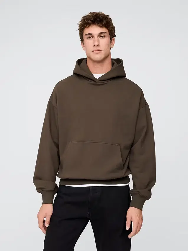 Felpa con cappuccio oversize pesante per adulti