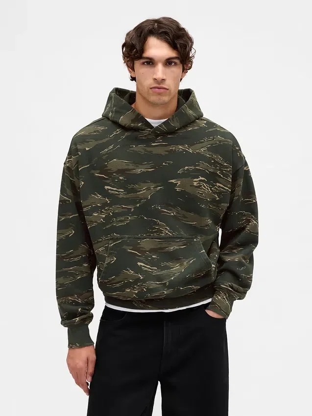 Felpa con cappuccio oversize pesante per adulti