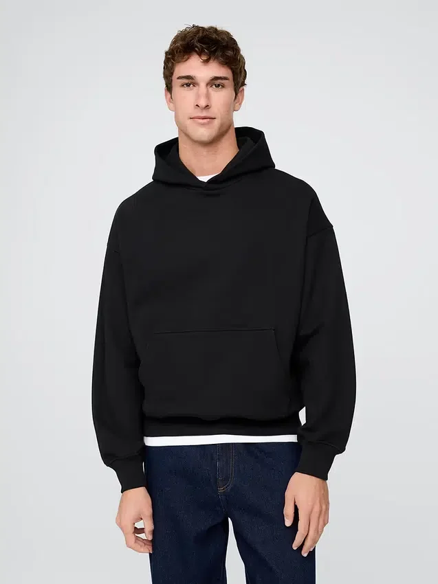 Felpa con cappuccio oversize pesante per adulti