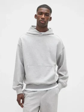 Felpa con cappuccio oversize pesante per adulti