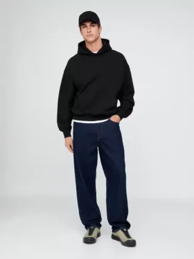 Felpa con cappuccio oversize pesante per adulti