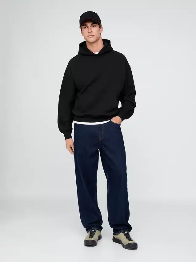 Felpa con cappuccio oversize pesante per adulti