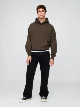 Felpa con cappuccio oversize pesante per adulti