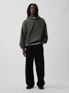 Felpa con cappuccio oversize pesante per adulti