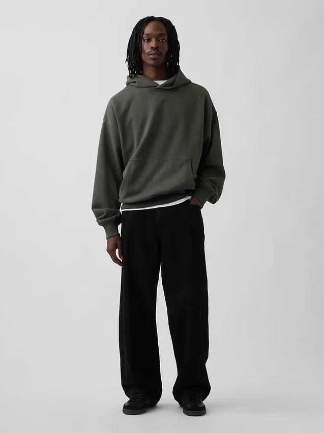 Felpa con cappuccio oversize pesante per adulti