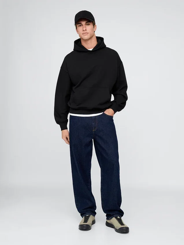 Felpa con cappuccio oversize pesante per adulti