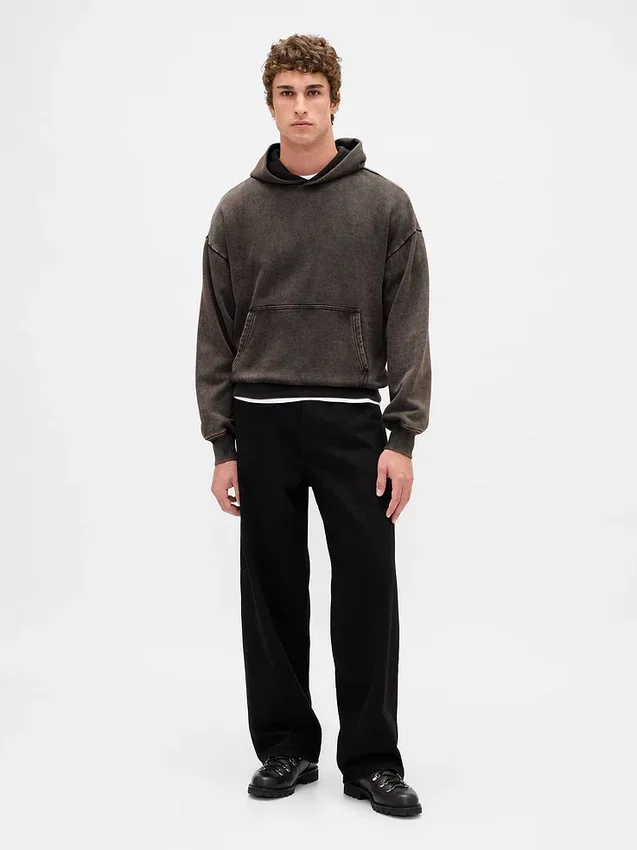 Felpa con cappuccio oversize pesante per adulti