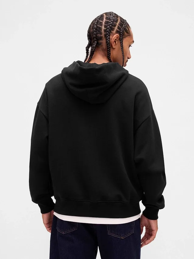 Felpa con cappuccio oversize pesante per adulti
