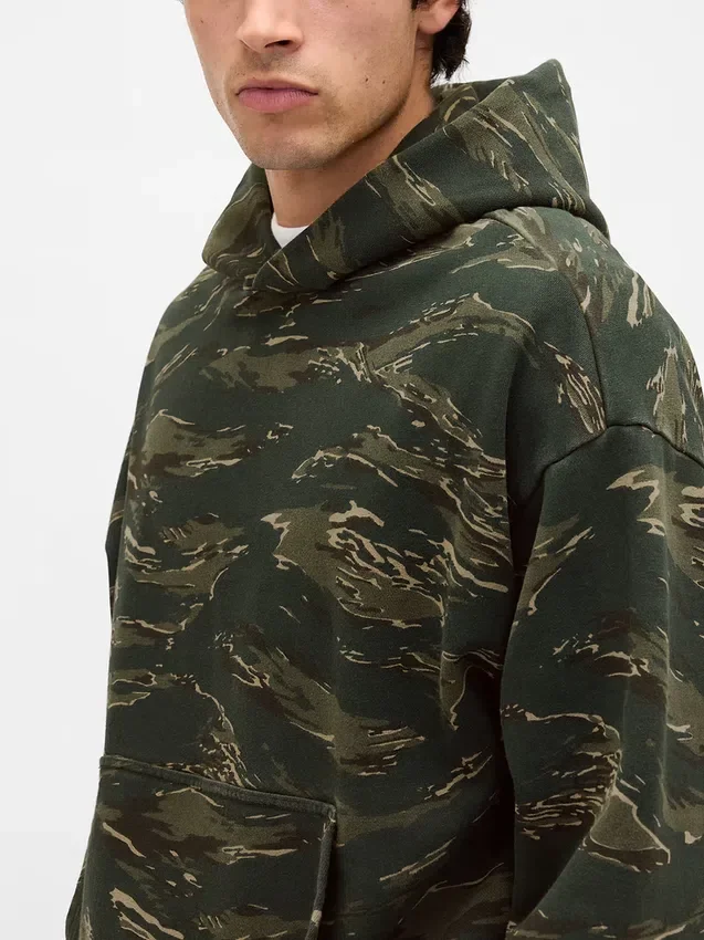 Felpa con cappuccio oversize pesante per adulti