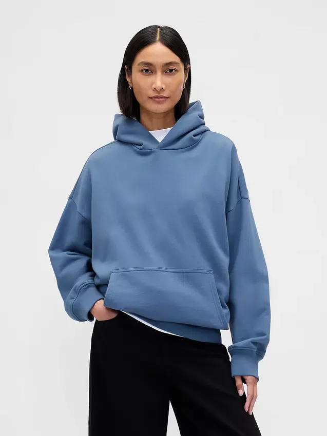 Felpa con cappuccio oversize pesante per adulti