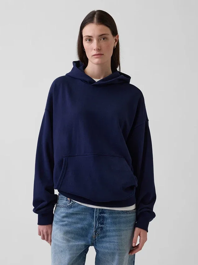 Felpa con cappuccio oversize pesante per adulti