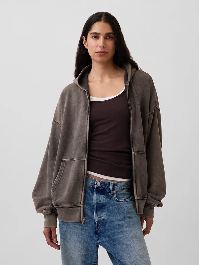 Felpa con cappuccio oversize pesante per adulti