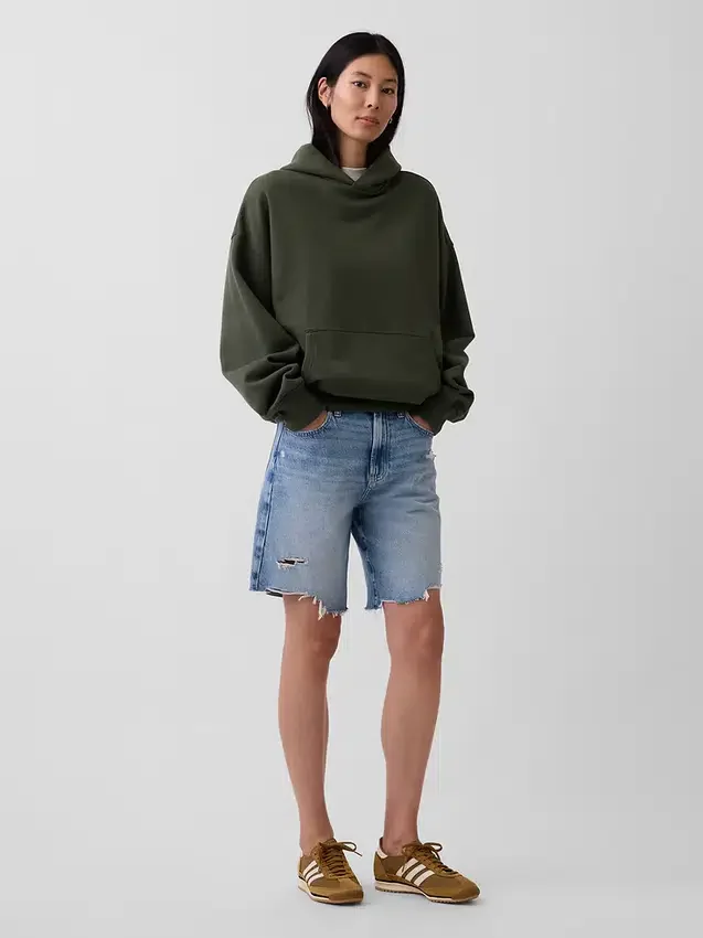 Felpa con cappuccio oversize pesante per adulti