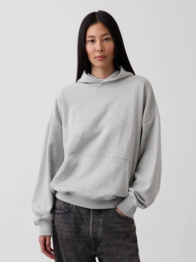 Felpa con cappuccio oversize pesante per adulti