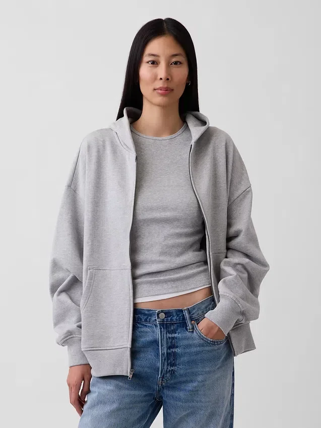Felpa con cappuccio oversize pesante per adulti