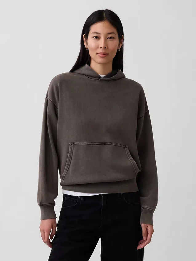 Felpa con cappuccio oversize pesante per adulti